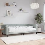 vidaXL Lit de jour avec matelas gris clair 100x200 cm velours
