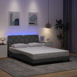vidaXL Cadre de lit avec LED sans matelas gris clair 140x200 cm tissu