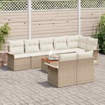 vidaXL Ensemble de canapé de jardin avec coussin 9 Pièces Beige et crème