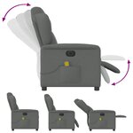vidaXL Fauteuil inclinable de massage électrique gris foncé tissu