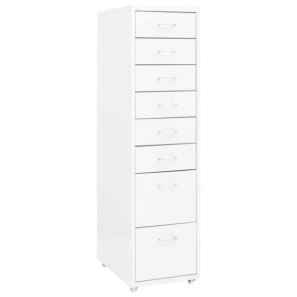 vidaXL Classeur mobile Blanc 28x41x109 cm Métal