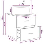 vidaXL Vanité de lavabo mural Chêne Sonoma 49 5 x 44 5 x 66 cm