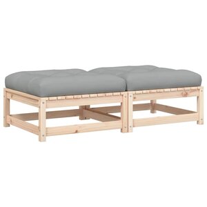vidaXL Repose-pieds de jardin avec coussins 2 Pièces bois de pin massif