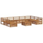 vidaXL Ensemble de canapés d'extérieur 10 pc Naturel