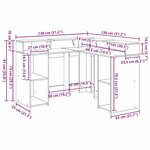 vidaXL Bureau Chêne noir 130x130x91 cm Bois d'ingénierie