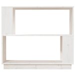 vidaXL Bibliothèque/Séparateur de pièce Blanc 80x25x70 cm Pin solide