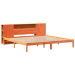 vidaXL Lit bibliothèque sans matelas cire marron 180x200 cm pin massif