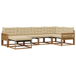 vidaXL Ensemble de canapés d'extérieur 6 pc Naturel et Beige