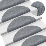 vidaXL Tapis d'escalier autocollants 30 pièces 56 x 17 x 3 cm Gris clair Demi-rond