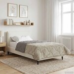vidaXL Couette d'été 135 x 200 cm Été Gris clair Respirant