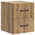 vidaXL Cabinet de chevet mural 2 Pièces Chêne artisanal 34 5 x 33 x 40 cm