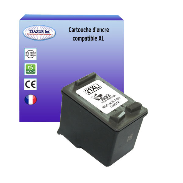 Cartouche compatible avec HP DeskJet F2100 F2110 F2120 F2140 F2180 F2185 F2187 F2200 F2224 F2235 remplace HP n°21 XL - Noire