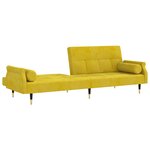 vidaXL Canapé-lit avec coussins jaune velours