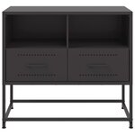 vidaXL Meuble TV noir 68x39x60 5 cm acier