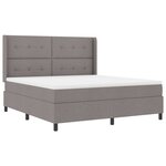 vidaXL Lit à ressorts avec matelas Taupe 200 x 180 cm tissu