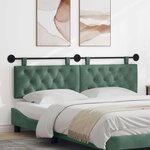 vidaXL Tête de lit suspendue Vert Mer Velours