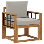 vidaXL Canapé d’extérieur Bois d'acacia massif et polyester