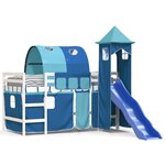 vidaXL Lit mezzanine enfants avec tour bleu 80x200cm bois pin massif