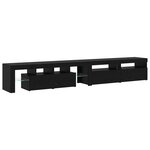 Meubles TV vidaXL 3 Pièces avec lumières LED Chêne noir Bois d'ingénierie