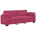 vidaXL Ensemble de canapés 3 Pièces avec coussins Rouge bordeaux Velours