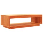 vidaXL Table basse cire marron 110x50x33 5 cm bois massif de pin