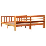 vidaXL Cadre de lit et tête de lit sans matelas cire marron 200x200 cm