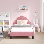 vidaXL Cadre de lit pour enfants avec tête de lit Rose 80 x 160 cm