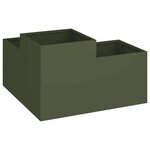 vidaXL Cache-pot de jardin Vert olive 80 x 80 x 48 cm Acier