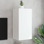 vidaXL Meuble TV mural avec lumières LED blanc 40 5x35x80 cm