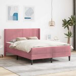 vidaXL Cadre de lit avec matelas Rose 120 x 190 cm Velours