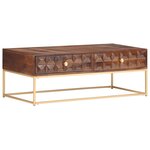 Vidaxl table basse 112x50x40 cm bois de manguier massif