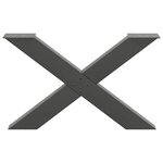 vidaXL Pieds de table basse en forme de X  2 pièces  anthracite  70 x (42-43) cm  acier