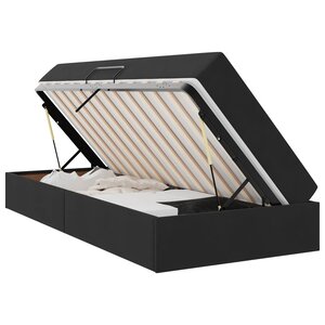 vidaXL Lit avec rangement et matelas Noir 90 x 200 cm Velours