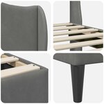 vidaXL Cadre de lit avec tête de lit Gris foncé 160 x 200 cm Velours