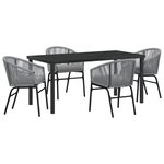 vidaXL Ensemble de dîner de jardin de 5 pièces en rattan synthétique gris