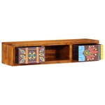 VidaXL Meuble TV mural multicolore 100x30x22 bois massif d'acacia