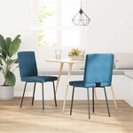vidaXL Chaises à manger lot de 2 Bleu Velours