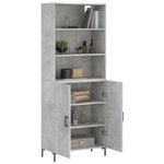 vidaXL Buffet haut Gris béton 69 5x34x180 cm Bois d'ingénierie