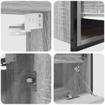 vidaXL Ensemble de mobilier de salle de bain avec étagère 5 Pièces Gris