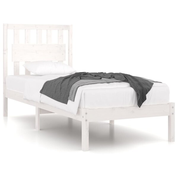 vidaXL Cadre de lit sans matelas blanc bois massif 100x200 cm