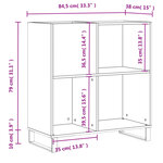 vidaXL Armoire à disques blanc brillant 84 5x38x89cm bois d'ingénierie