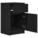 vidaXL Tables de chevet 2 Pièces noir 39x35x65 cm bois d’ingénierie
