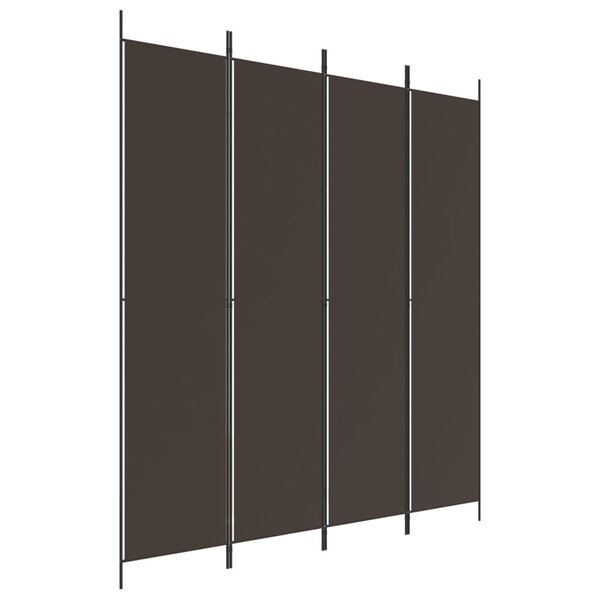 vidaXL Cloison de séparation 4 panneaux Marron 200x220 cm Tissu