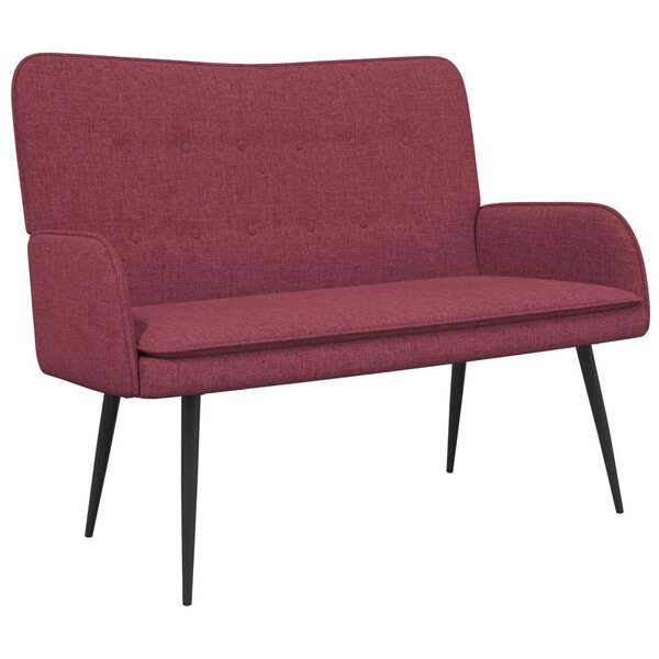 vidaXL Sofa 2 places Bordeaux 115 x 61 x 87 cm Tissu