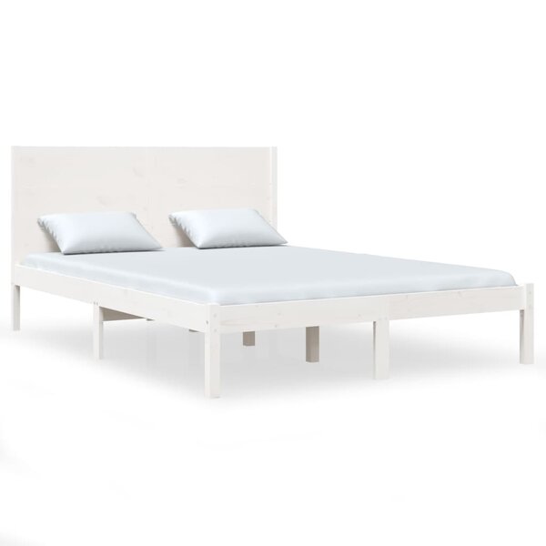 vidaXL Cadre de lit sans matelas blanc 140x200 cm bois de pin massif