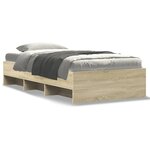 vidaXL Cadre de lit sans matelas chêne sonoma 100x200 cm