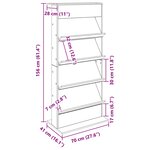 vidaXL Étagère à magazines avec étagère Bois ancien 70 x 41 x 156 cm