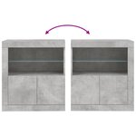 vidaXL Buffet avec lumières LED gris béton 60 5x37x67 cm