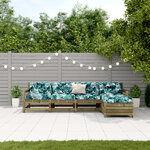 vidaXL Salon de jardin 5 Pièces avec coussins bois de pin imprégné