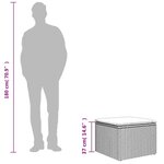 vidaXL Tabouret de jardin avec coussin Noir 55x55x37 cm Résine tressée